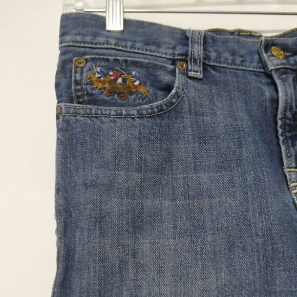 POLO RALPH LAUREN - 15911 | size 14 | Blue Cotton Distressed Denim Jeans - Picture 4 of 16